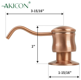 Built in Copper Soap Dispenser Refill from Top With 17oz Bottle, Copper