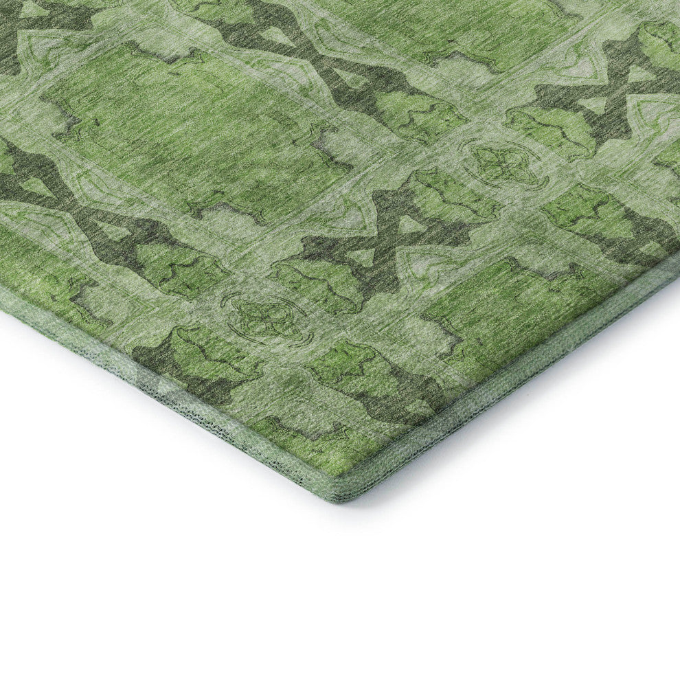 Premium Machine Washable Mayfield AMF564 Green 9' x 12' Rug
