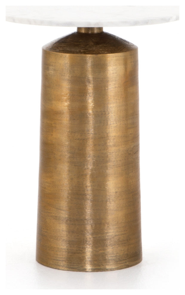 Delune Nightstand-Polished White Marble