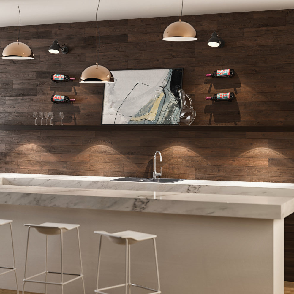 Vino Pins Mag 1 Wall Mounted Wine Rack, Drywall Mounting, Golden Bronze, 1 Bottle