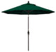9' Bronze Collar Tilt Lift Fiberglass Rib Aluminum Umbrella, Sunbrella, Forest Green