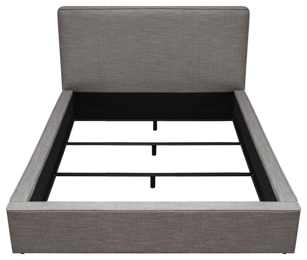 Cloud 43" Low Profile Queen Bed, Gray Fabric