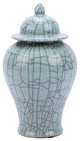 Crackle Celadon Temple Jar, M