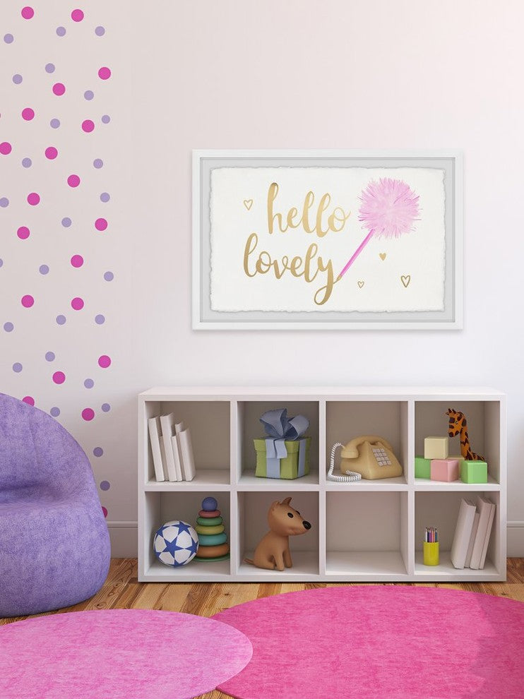 "Hello Lovely" Framed Painting Print, 30"x20"