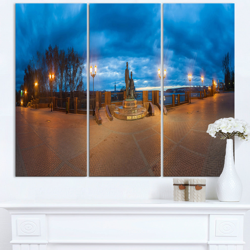 "Monument to Armories Panorama" Metal Wall Art, 3 Panels, 36"x28"