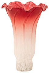 4 Wide X 6 High Red/White Pond Lily Shade