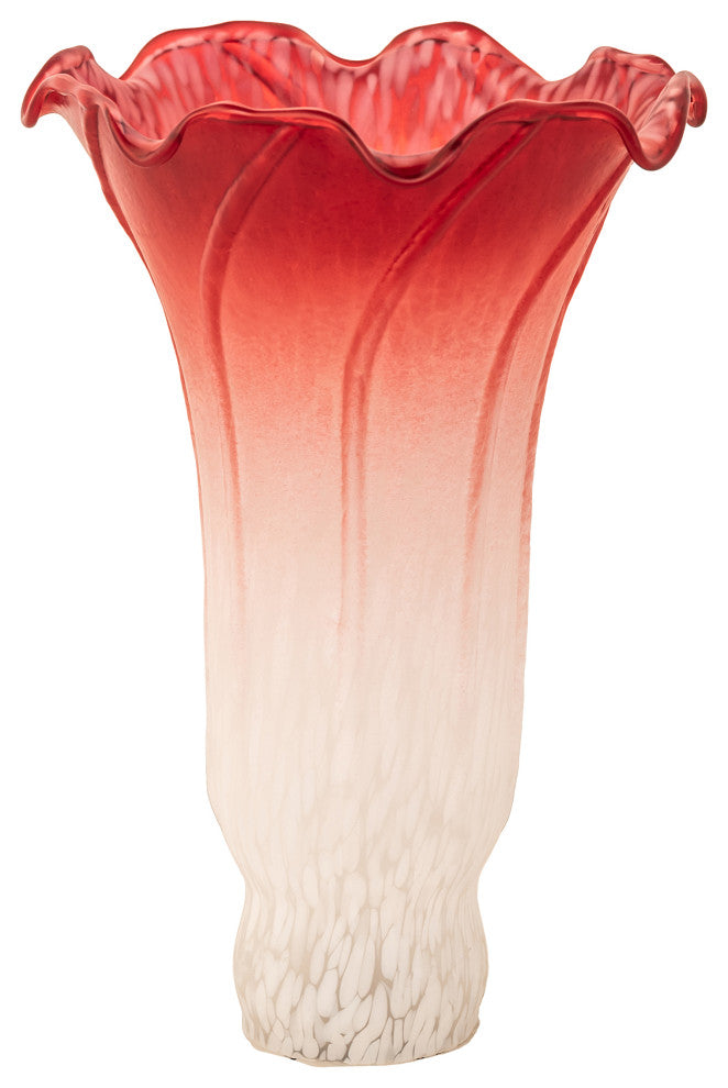 4 Wide X 6 High Red/White Pond Lily Shade