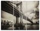 "Manhattan Bridge in Dark Gray" Photo Metal Wall Art, 3 Panels, 36"x28"