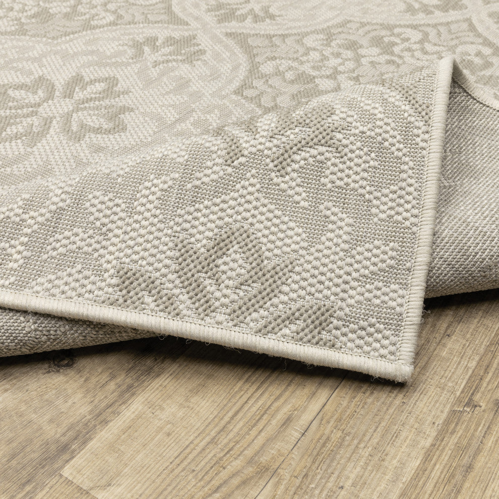 Parlan Floral Bursts Indoor-Outdoor Area Rug, Ivory, 7'10"x10'