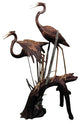 2 Herons Resting on a Branch Sculpture