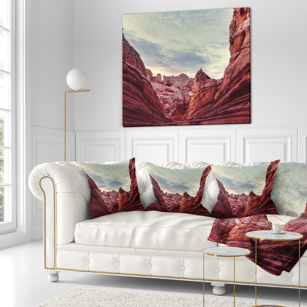 Vermillion Cliffs National Monument Park Landscape Wall Throw Pillow, 18"x18"