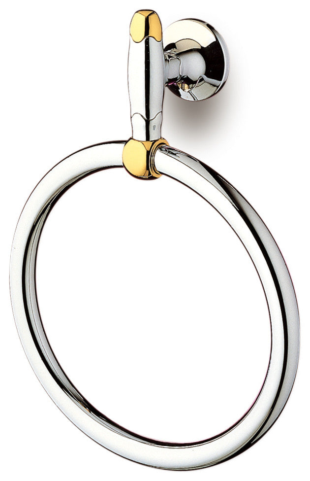Secret Bath, Chrome And Gold Towel Ring, Filigrana Collection