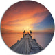 Wooden Bridge Straight Into The Sea, Sea Bridge Round Artwork, 36"