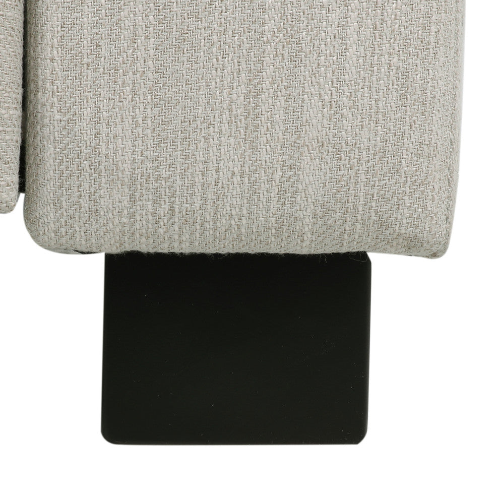 Langseth Contemporary Tufted Pushback Recliner, Beige/Dark Brown, Fabric