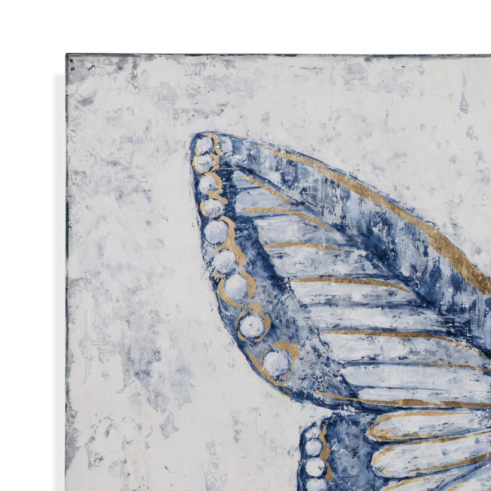Blue Butterfly Canvas Art - Set of 2 - Blue