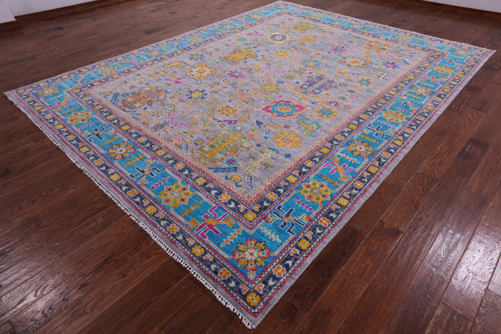 Turkish Oushak Handmade Wool Rug 9' 2" X 11' 11" - Q14996