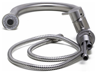 AB2034-BSS Solid Brushed Stainless Steel Pull Down Single Hole Kitchen Faucet
