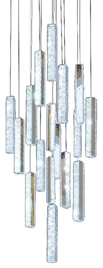 Santa Margherita Ligure | Creative Gold LED Crystal Chandelier, 17 Lights, Warm Light