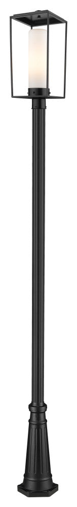 Z-LITE 595PHBR-519P-BK 1 Light Outdoor Post Mounted Fixture, Black