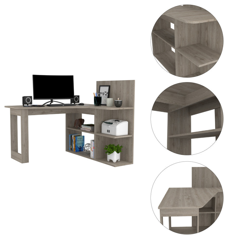 Kairi Computer Desk, Light Gray