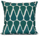 Watermelon Seeds, Geometric Print Pillow, Teal, 18"x18"