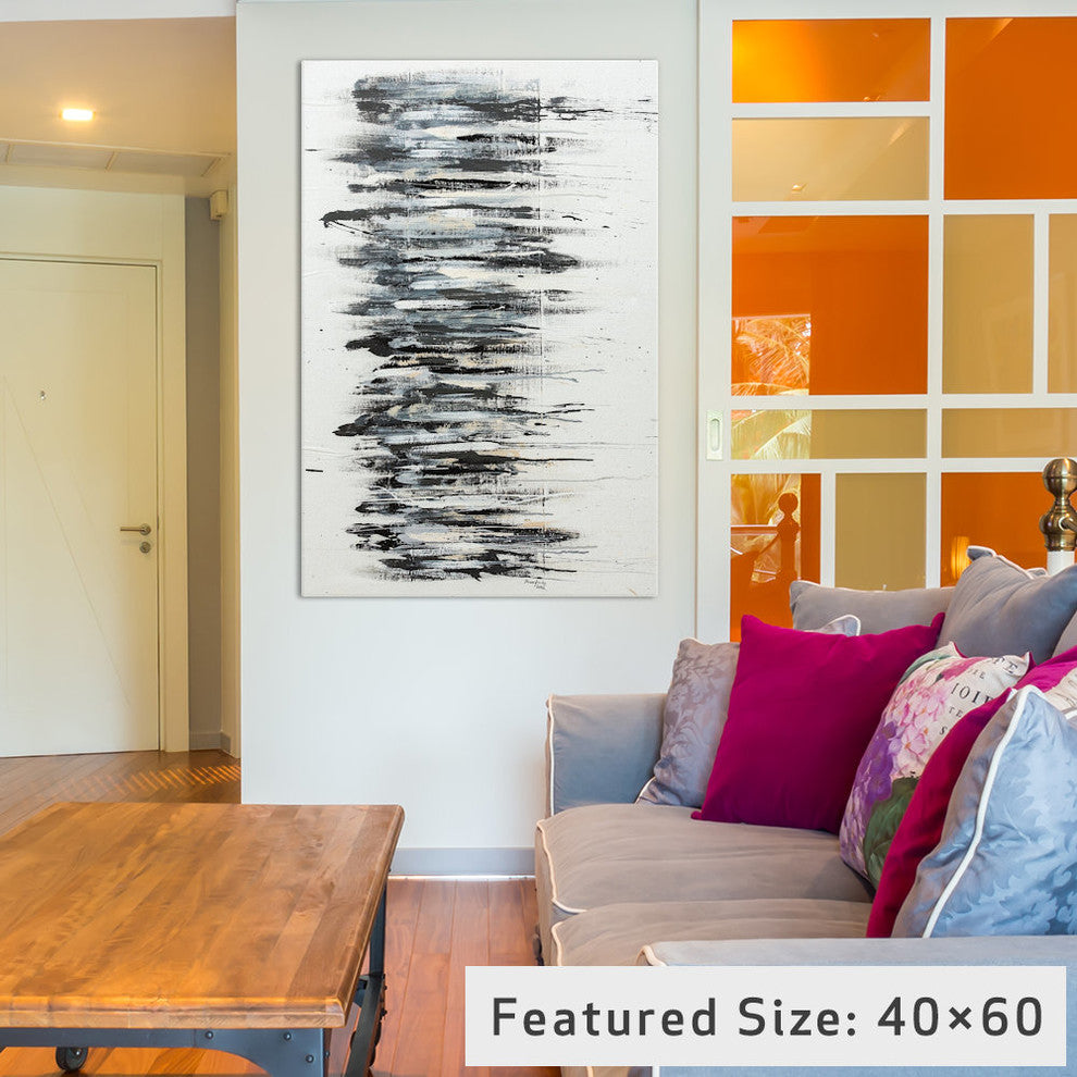 "Shading In Black" Wrapped Canvas Art Print, 26x18x1.5