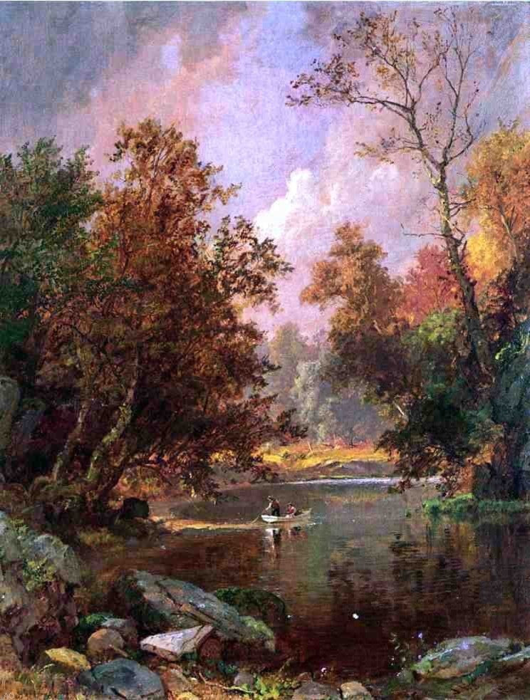 Jasper Francis Cropsey Autumn River Landscape Wall Decal