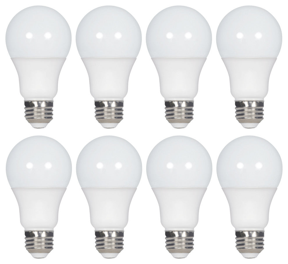 9W A19 LED, 2700K, Non-Dimmable, E26, 80 CRI, 8-Pack
