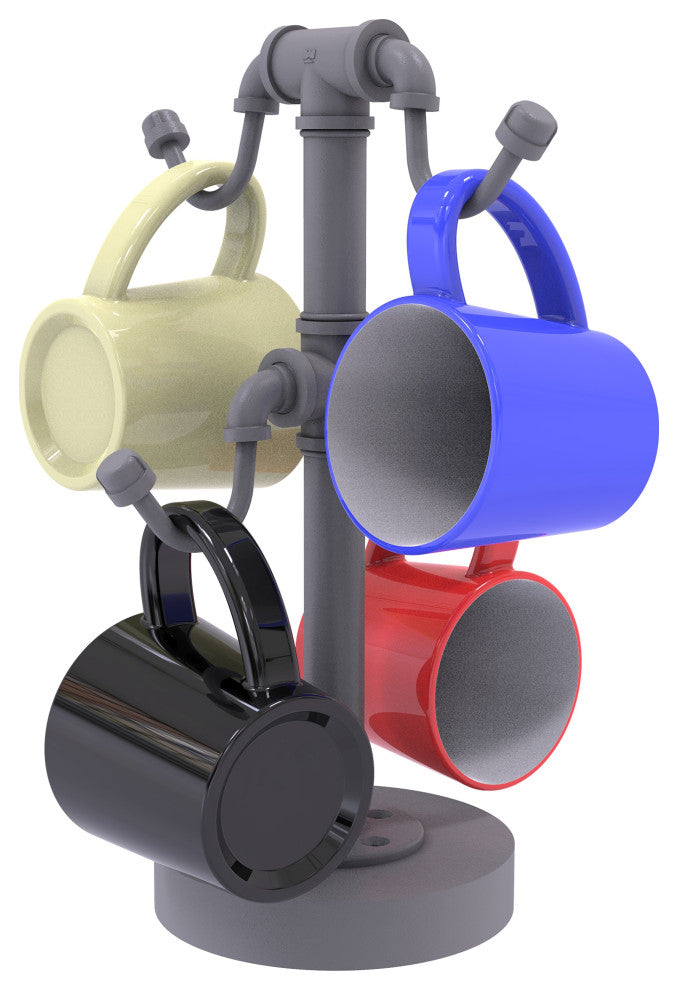 Pipeline Countertop 4 Coffee Mug Holder, Matte Gray
