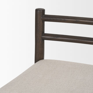 Sam Dark Brown Wood With Cream Fabric Counter Stool