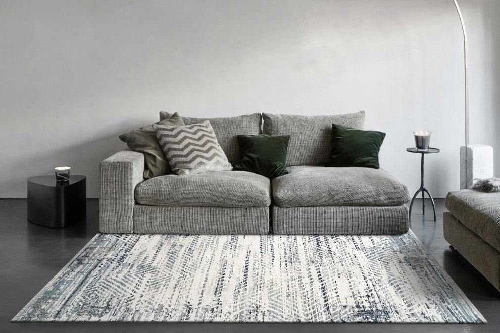 Dynamic Rugs Oxford Area Rug, Cream/Blue/Gray, 3.11x5.7