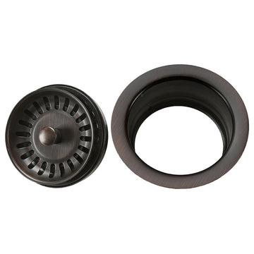 17" Rectangle Copper Prep Sink, 3.5" Drain Opening, Drain & Accessories