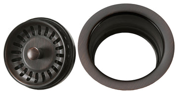17" Rectangle Copper Prep Sink, 3.5" Drain Opening, Drain & Accessories