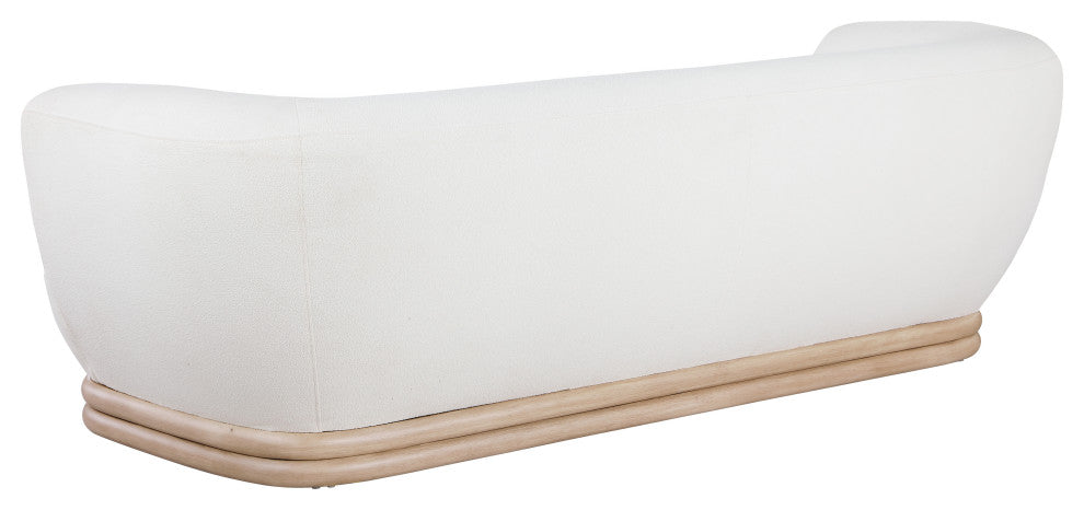 Kipton Boucle Fabric Upholstered Sofa, Cream