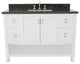 49" Single Vanity, White Finish With Black Galaxy Top