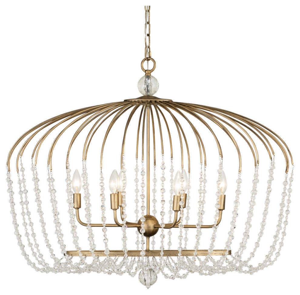 Varaluz-343N06HG-Six Light Pendant Havana Gold