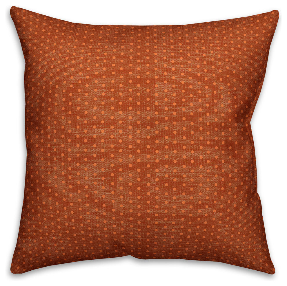 Orange Polka Dots 16"x16" Indoor / Outdoor Pillow
