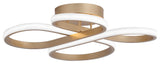 Modern Concise LED Flush Mount Ceiling Light 1-Light Linear Deisgn Light, Gold