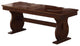 Rubber Wood Bench With Wavy Base Brown