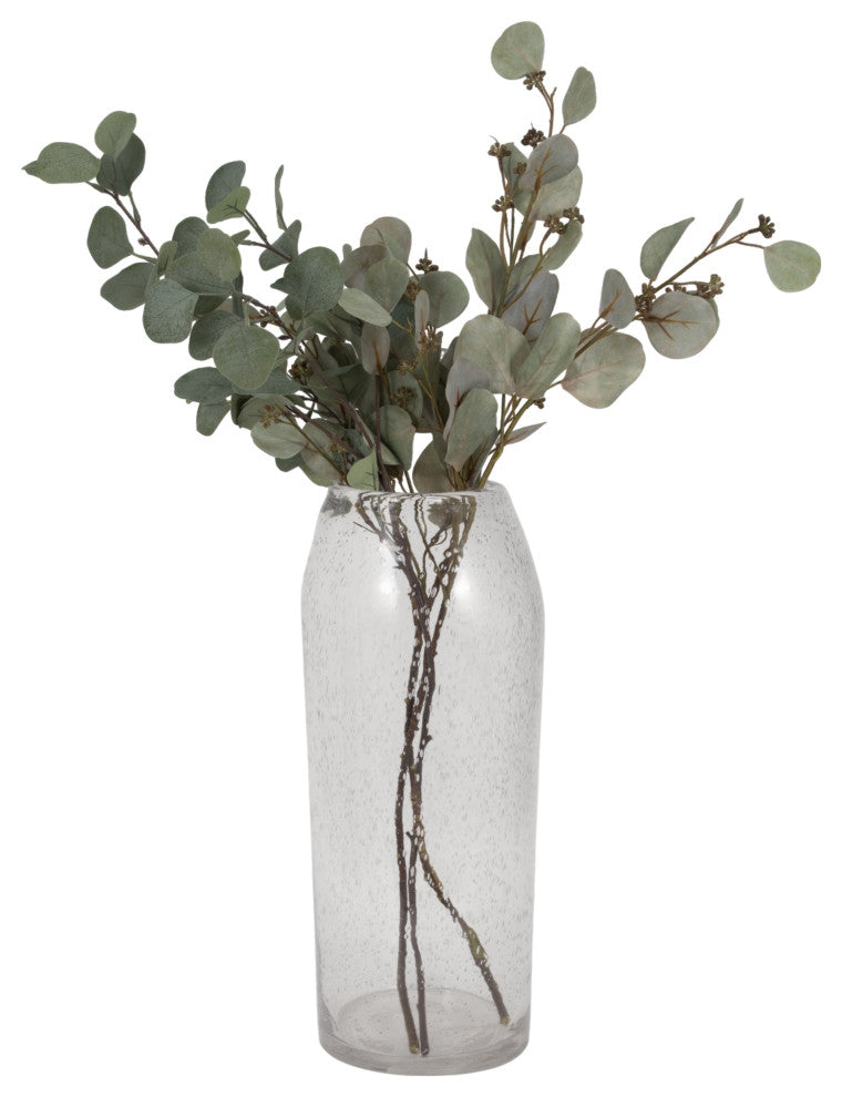Glass, 19" Floor Vase Bubble Clear