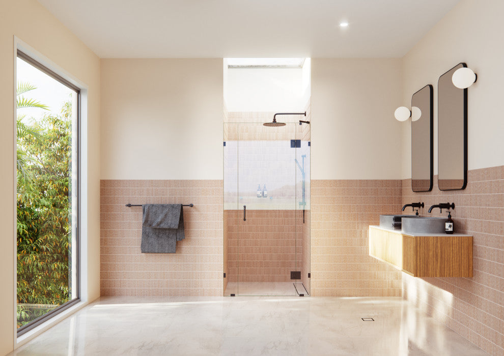 41"Wx78"H Frameless 3 Panel Inline Shower Door, Oil Rubbed Bronze