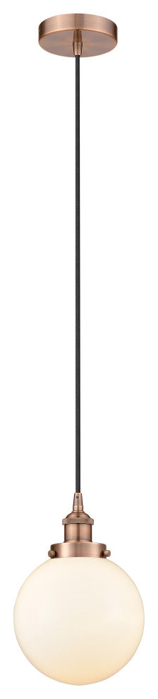 Innovations 616-1PH-AC-G201-8 1-Light Mini Pendant, Antique Copper