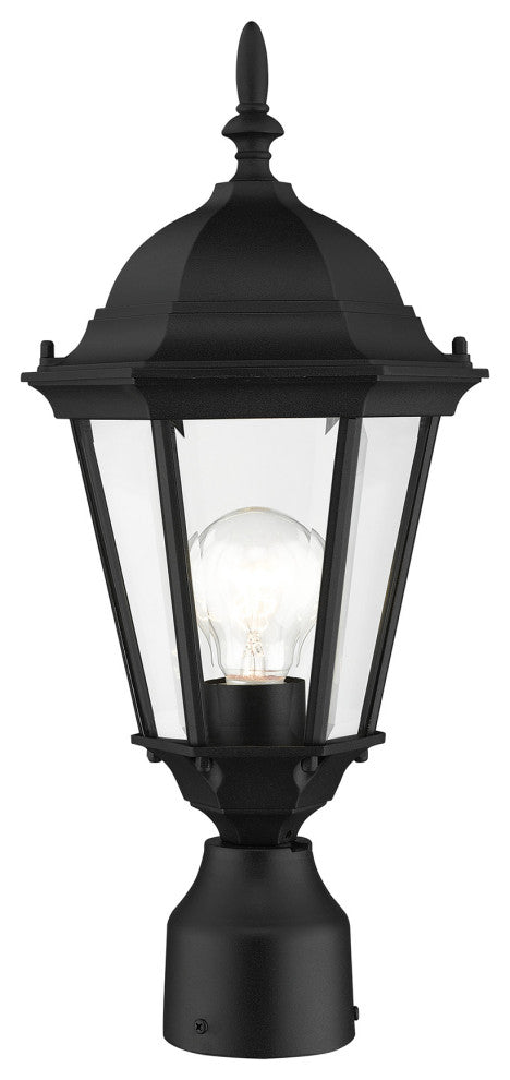 Textured Black Traditional, Historical, Outdoor Post Top Lantern