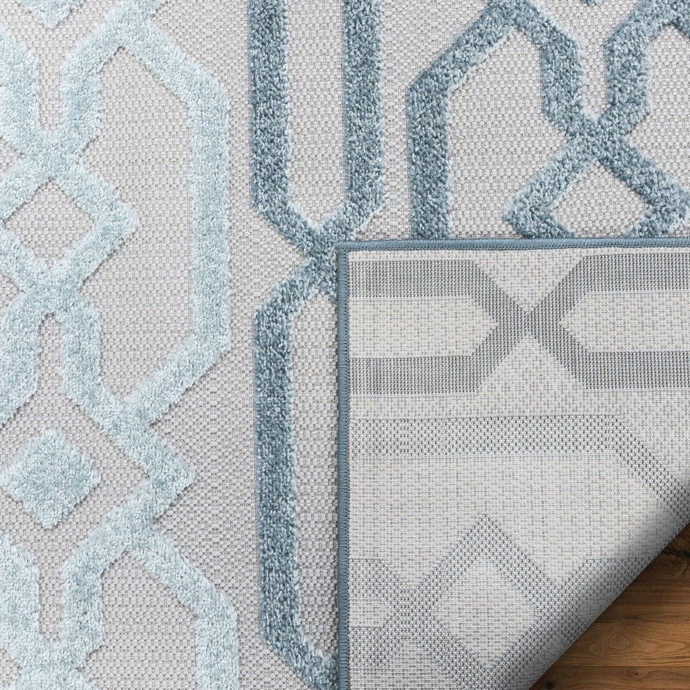 Well Woven Valencia Emila Blue Contemporary Geometric 7'10"x10'6" Area Rug