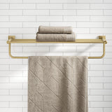 Ventus Bathroom Shelf With Towel Bar, Brushed Gold