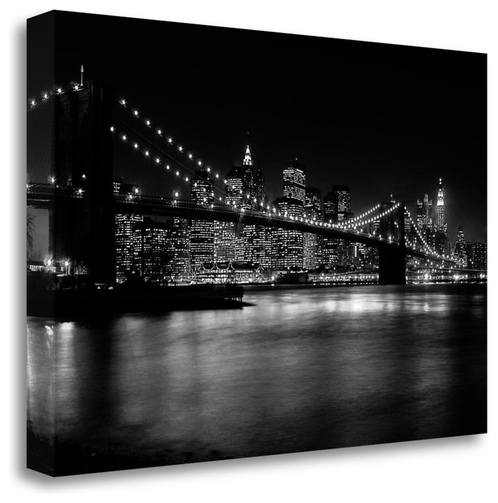 "Nyc Nights" By Nina Papiorek,Ready to Hang Giclee Print on Gallery Wrap Canvas