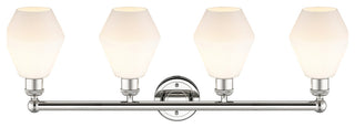 Cindyrella 4-Light 33" Vanity Light, Polished Nickel, Cased Matte White Shade