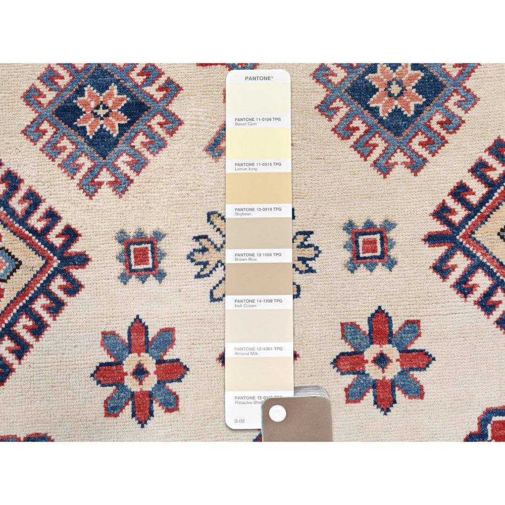 Ivory Afghan Special Kazak Soft Wool Hand Knotted Oriental Rug 9'10" x 13'8"
