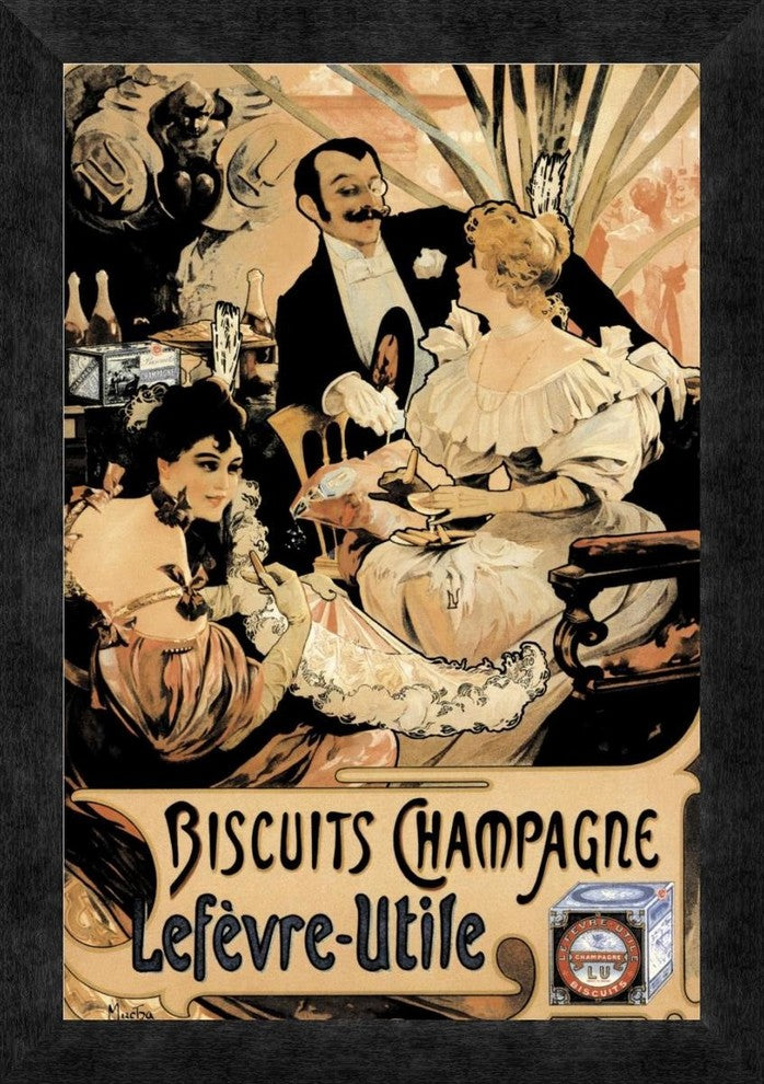 "Biscuits Champagne" Framed Canvas Giclee, 14"x20"