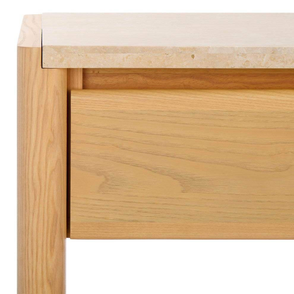 Safavieh Couture Bellarose Traver Console Table, Natural/Travertine